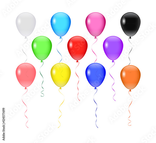 Vector isolated on white transparent balloons.