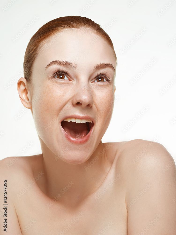 Emotional beauty portraits red-haired girl. Emotional beauty portraits red-haired girl.