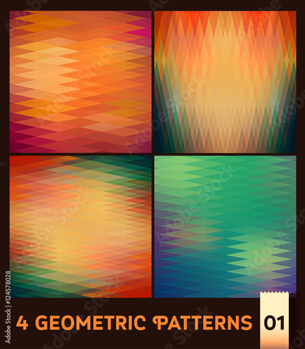 Abstract geometric background illustration. Spectrum retro pattern set