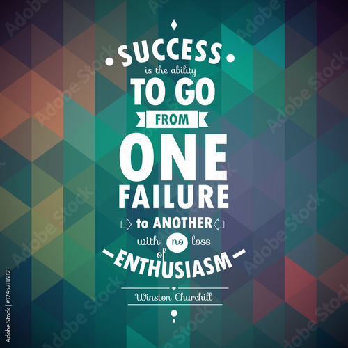 Typographical Background Illustration with quote of Winston Churchill
