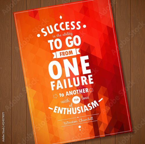 Typographical Background   Illustration with quote of Winston Churchill.