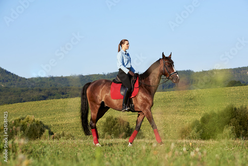 Enjoying horseback riding in nature