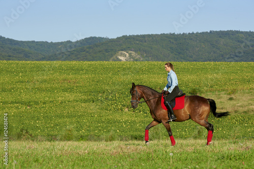 Enjoying horseback riding in nature © gzorgz
