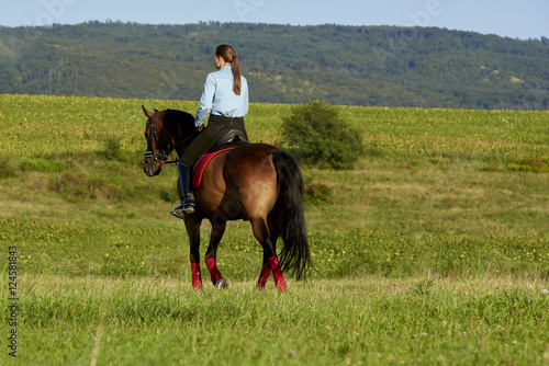 Enjoying horseback riding in nature