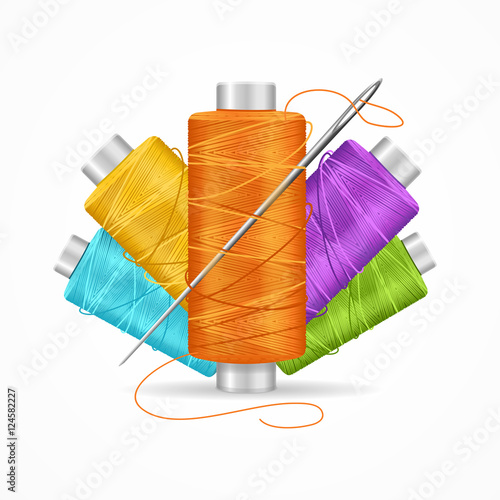 Thread Spool Set. Vector