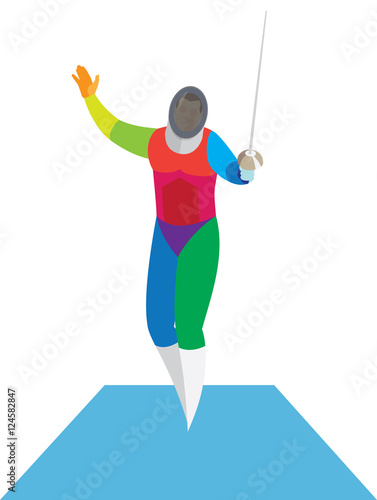 fencer before the fight on the track