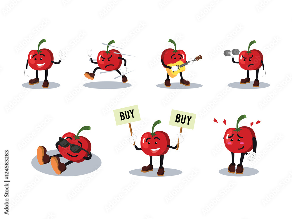 tomato man cartoon set