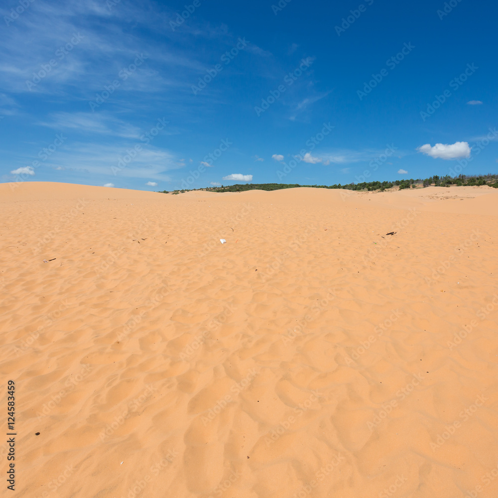 red sand dune desert in Mui Ne, Vietnam