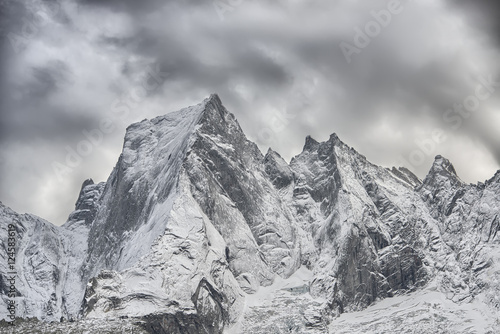 The north face of the mountain of the Rhaetian Alps in Switzerla