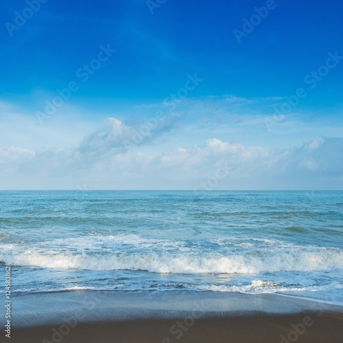 Blue sea and cloudy sky in nature