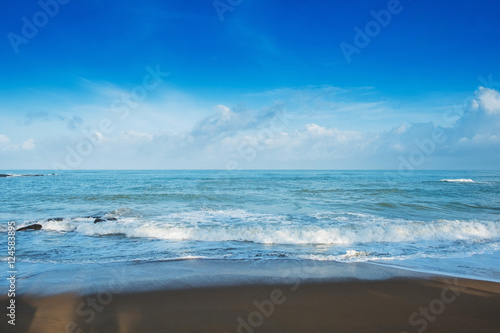 Blue sea and cloudy sky in nature