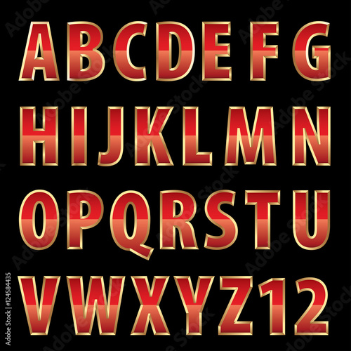 fat gold red font