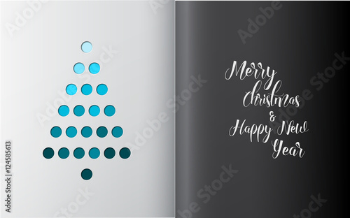 Minimalistic Christmas tree made from holes