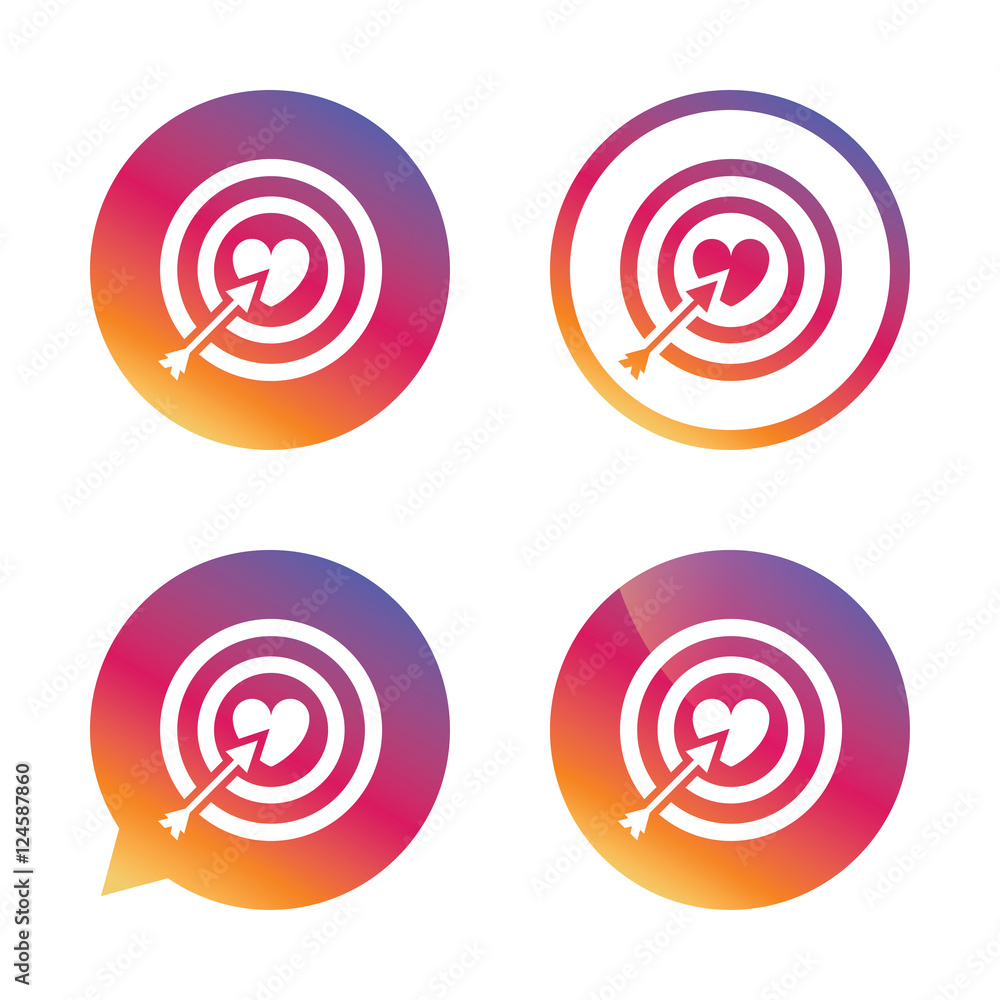 Target aim sign icon. Darts board symbol. Target aim sign icon. Darts board symbol.