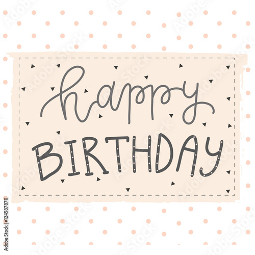 Hand lettering birthday greeting card 