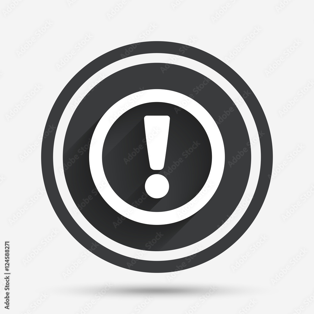 Attention sign icon. Exclamation mark. Attention sign icon. Exclamation mark.