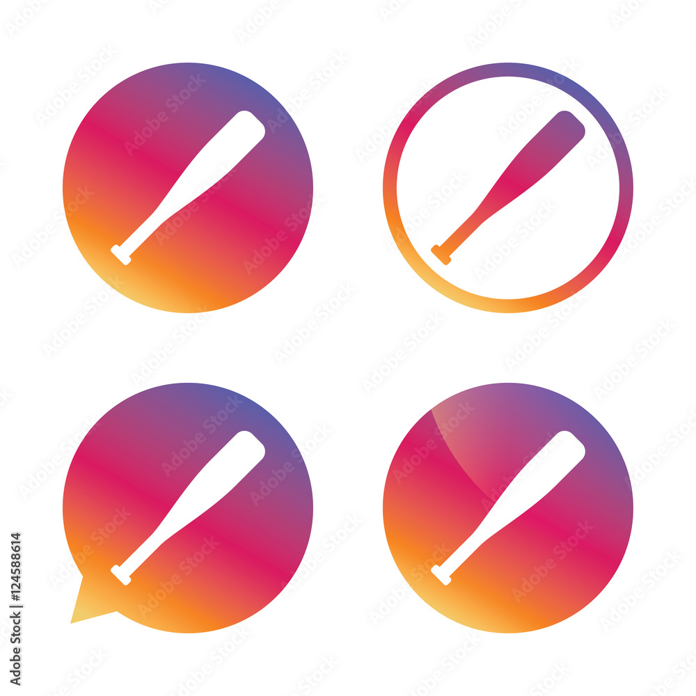 Baseball bat sign icon. Sport symbol. Baseball bat sign icon. Sport symbol.