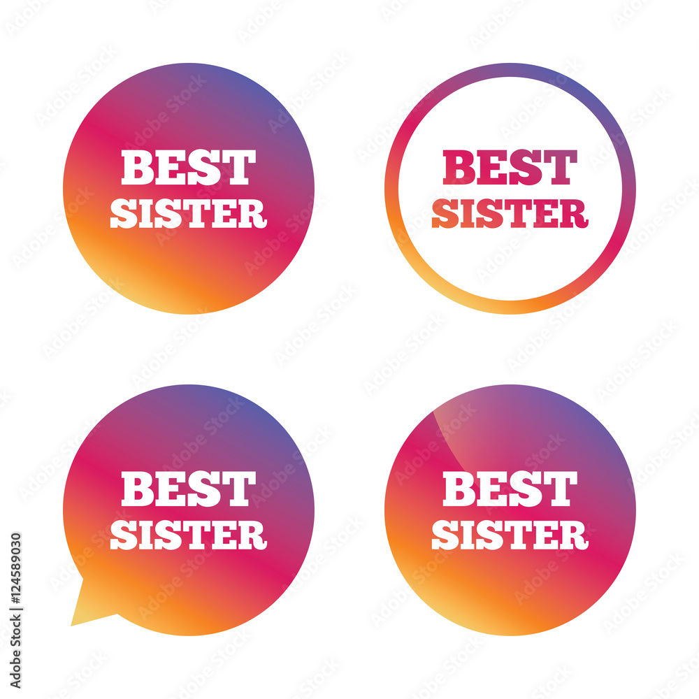 Best sister sign icon. Award symbol. Best sister sign icon. Award symbol.