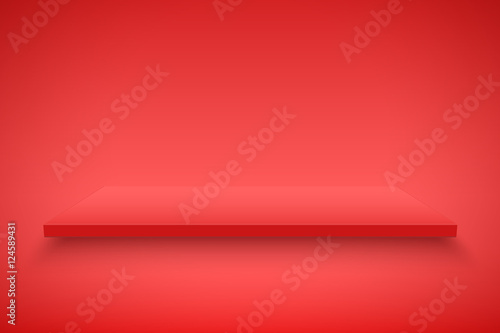 Light box with red platform on red backdrop. Editable Background Vector illustration. © VITAMIN