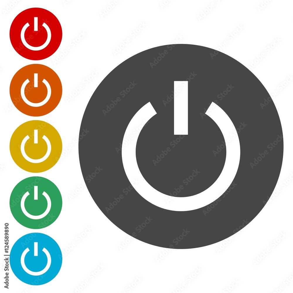 Start icon. Power button. Vector illustration Start icon. Power button. Vector illustration