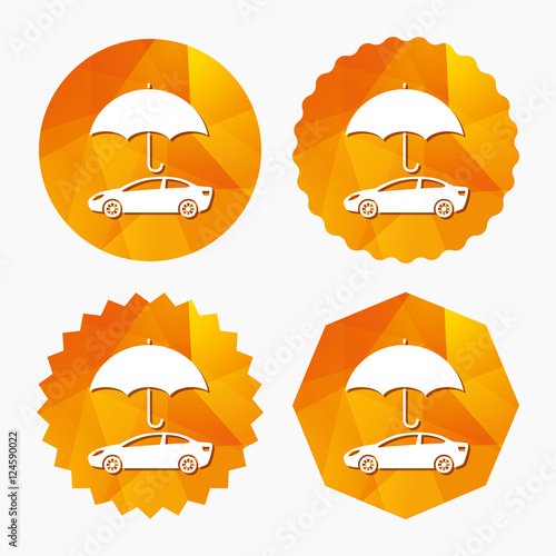 Car insurance sign icon. Protection symbol.