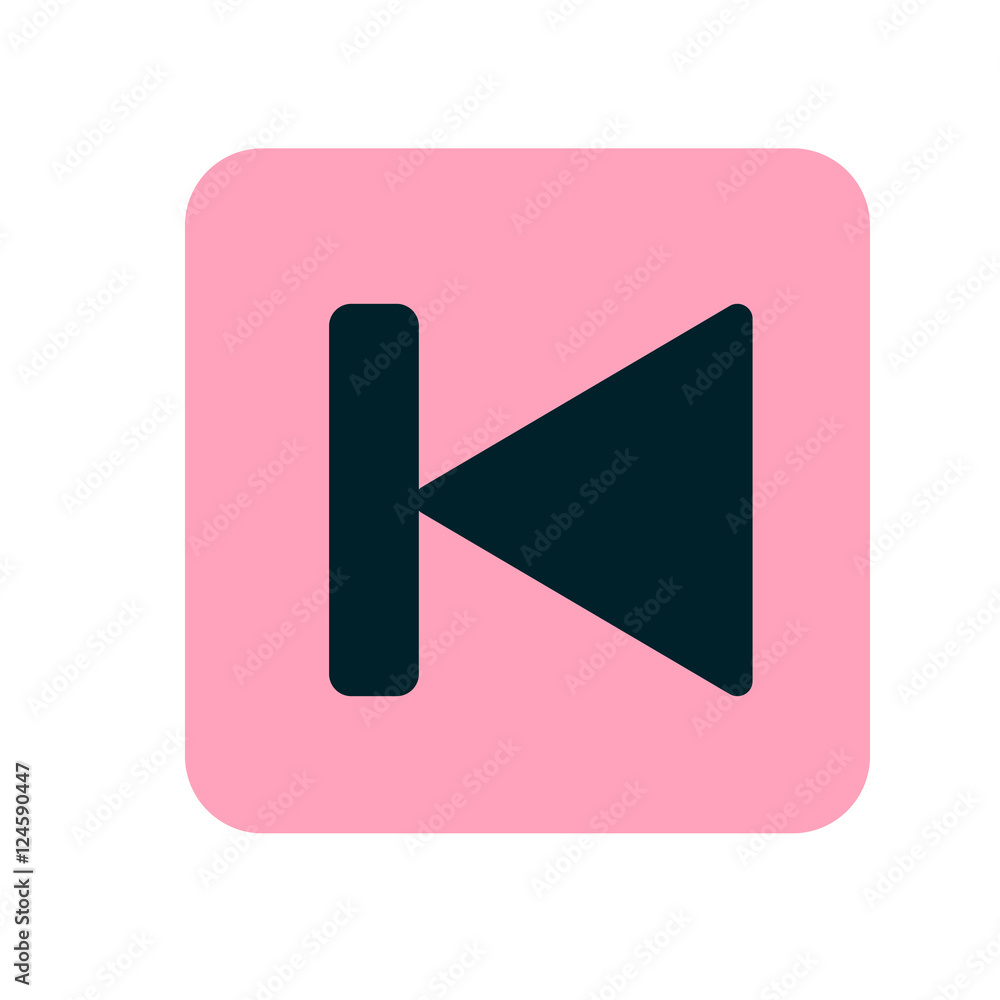 Backward media player icon illustration. Pink flat icon. Vector illustration Backward media player icon illustration. Pink flat icon. Vector illustration