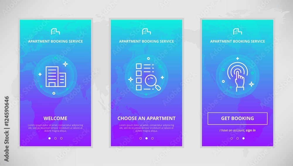 Apartment booking service app screens Apartment booking service app screens