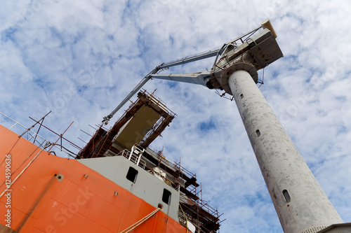 Ship and crane