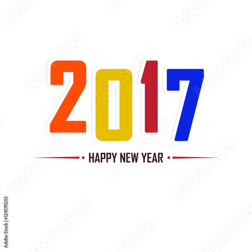 Happy New Year 2017 text design in a vector image.