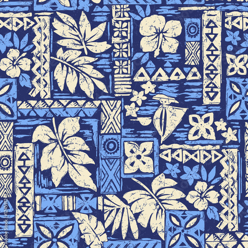 エスニックな熱帯の植物パターン