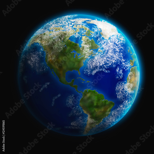 Earth from space. 3D illustration. Elements of this image furnished by NASA.