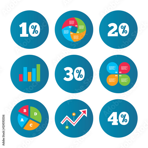 Sale discount icons. Special offer price signs.