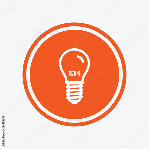 Light bulb icon. Lamp E14 screw socket symbol.