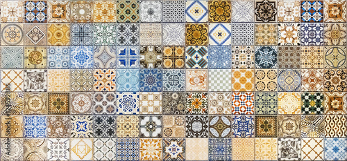 Ceramic tiles patterns from Portugal for background photo