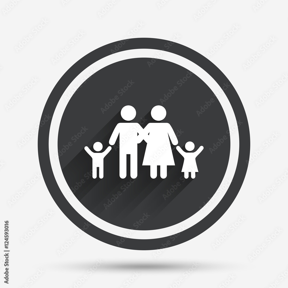 Family icon. Parents with children symbol. Family icon. Parents with children symbol.