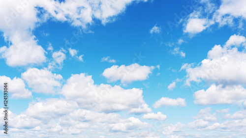 Beautiful view of blue sky and clouds. Real scene without any light effects.