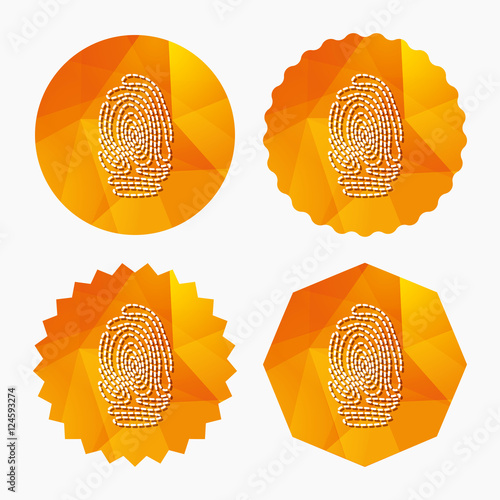 Fingerprint sign icon. Identification symbol.