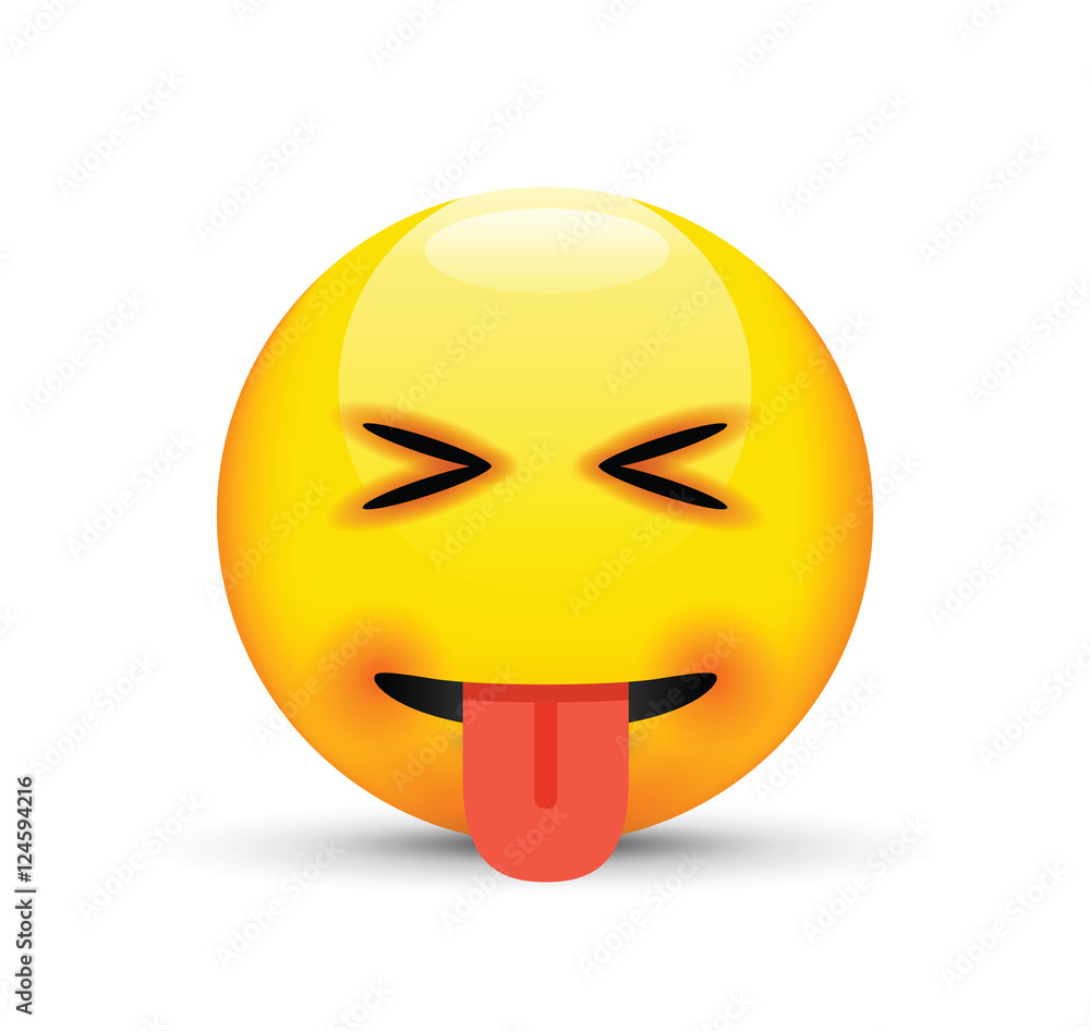 Vettoriale Stock eyes closed tongue out emoji Adobe Stock