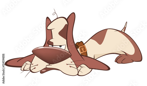 Illustration of a Cute Hunting Dog. Cartoon Character