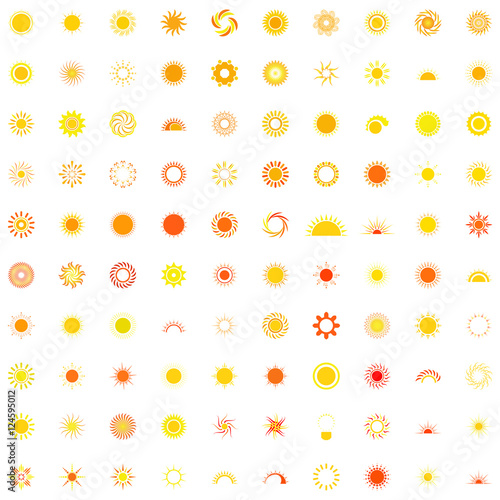 kolekcja stu słonecznych logo
