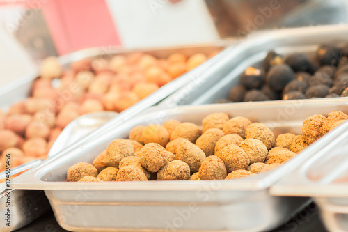Fried olive ascolane . Typical regional dish