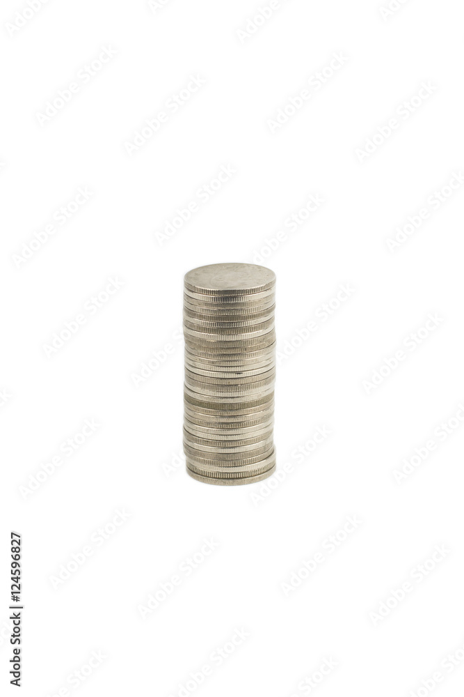 Thailand coins money on a white background... Thailand coins money on a white background...