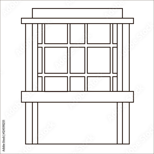 Cartoon flat stall and kiosk isolated on white background. Front