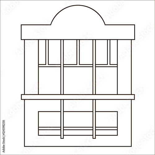 Cartoon flat stall and kiosk isolated on white background. Front