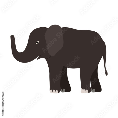 elephant jungle and wildlife animal icon over white background. vector illustration