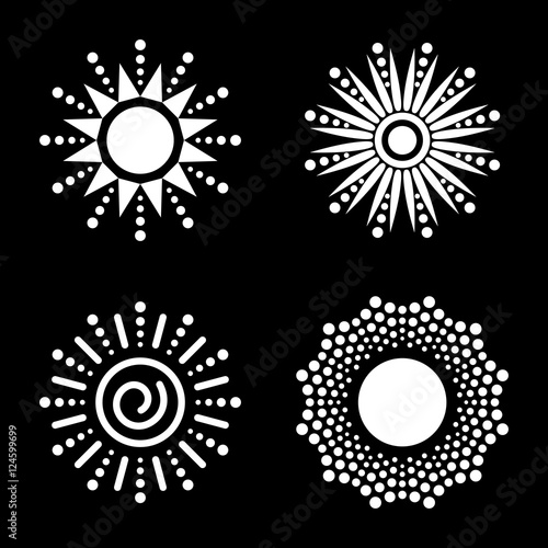 Set of vector sun icons
