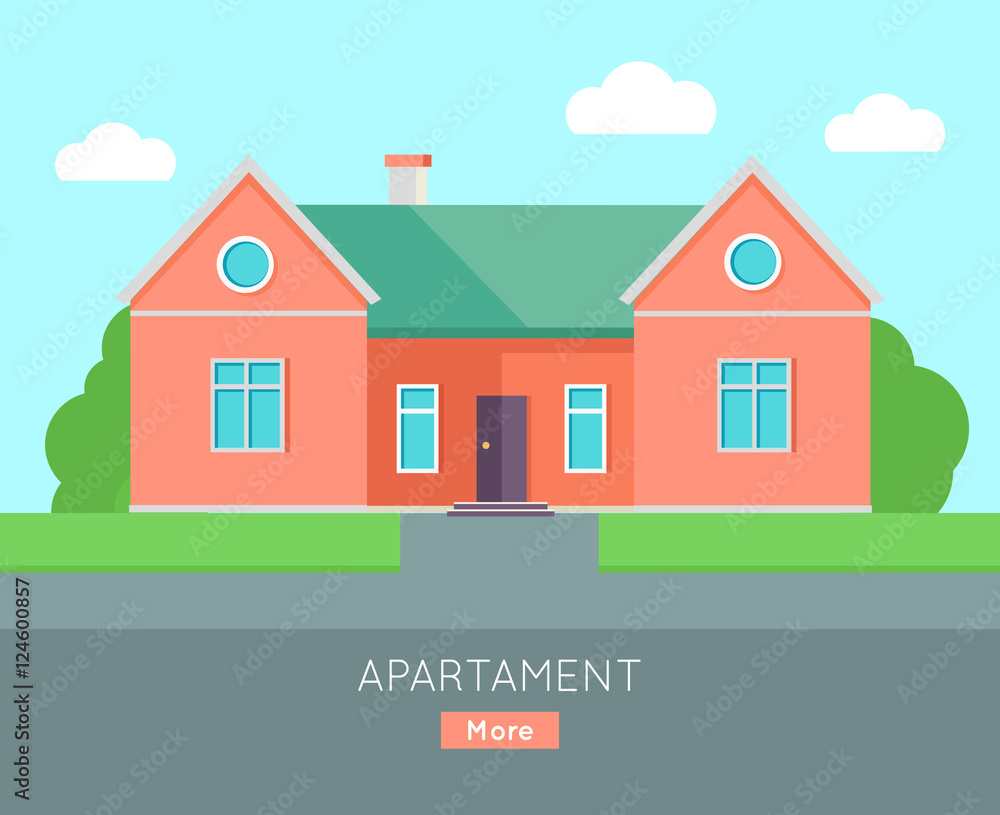 Appartment Banner Poster Template. Separete House. Appartment Banner Poster Template. Separete House.