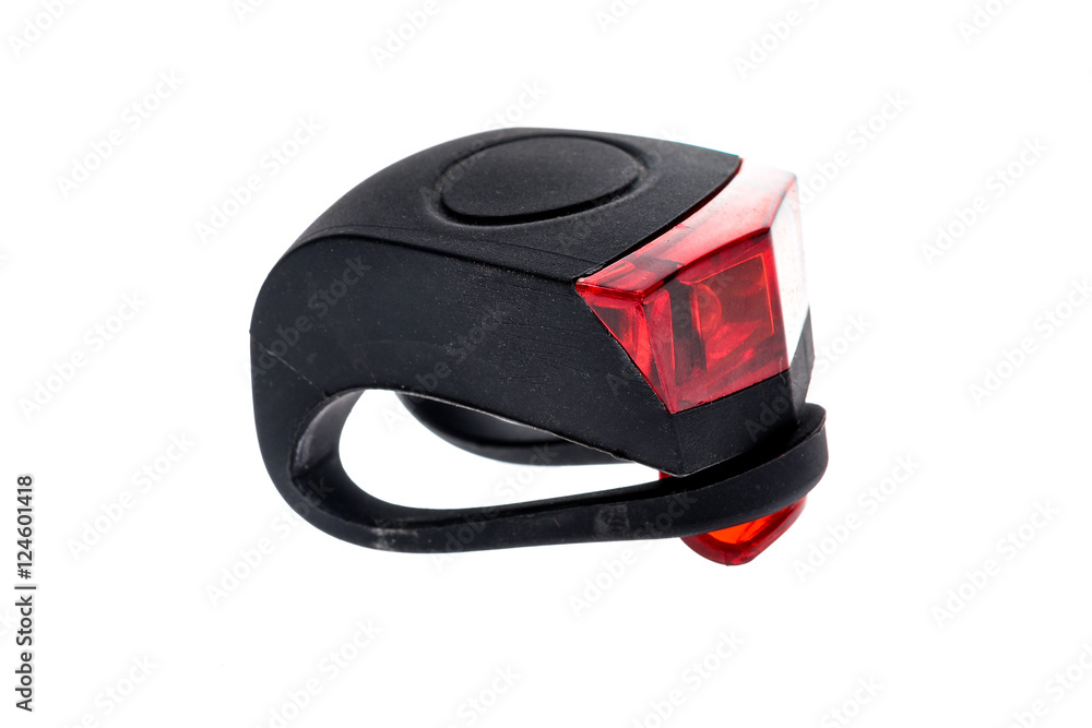 Fototapeta premium Detachable bicycle safety red blinking tail LED light.