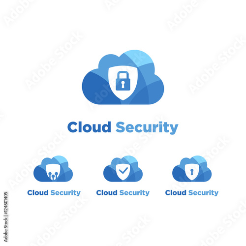 Cloud security set logos