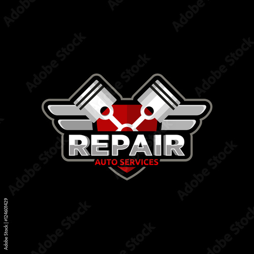 Repair auto service logo emblem badge